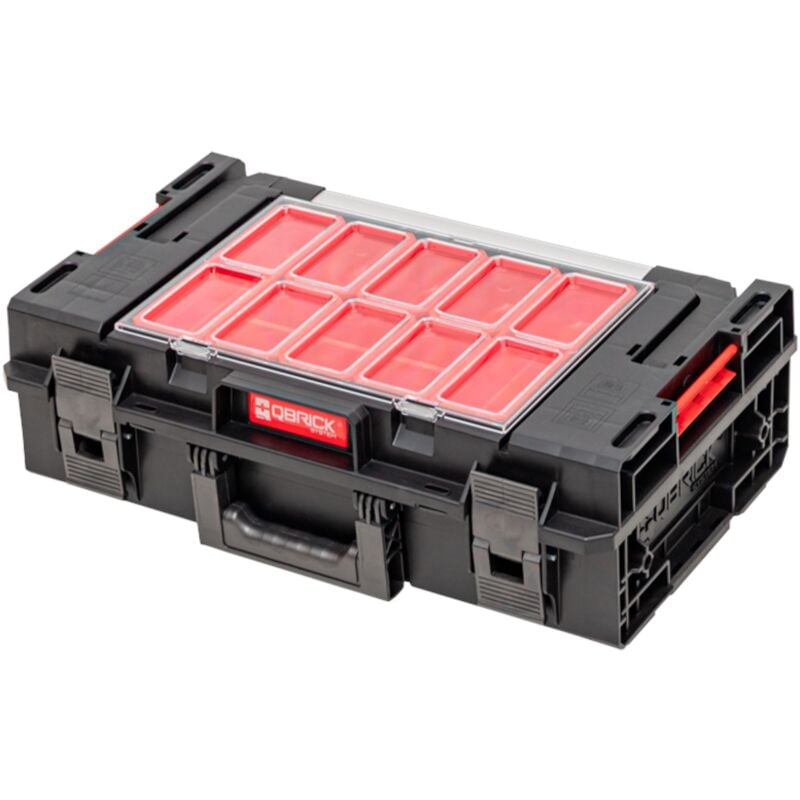 System one 200 2.0 Expert empilable 585 x 385 x 190 mm 15,4 l IP66 avec 12 inlays et 3 parois de séparation - Qbrick