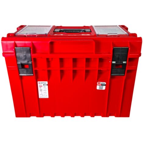 Qbrick System ONE 450 PROFI RED ULTRA HD Custom Werkzeugkoffer modularer Organizer 585 x 385 x 420 mm 52 l stapelbar IP66 - alte Version