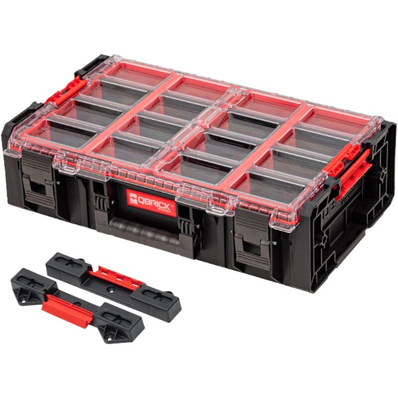 System one Organizer 2XL 2.0 + System one Connect Adaptateur empilable 582 x 387 x 172 mm 19,5 l IP66 avec 4 inlays et 12 séparateurs - Qbrick