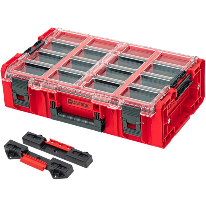 Qbrick System - one Organizer 2XL red ultra hd Custom + one Connect-Adapter 582 x 387 x 172 mm 19,5 l stapelbar IP66