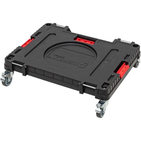 Qbrick System ONE Transport Platform 2.0 Workshop 625 x 503 x 160 mm 120 kg mit Schwenkrädern aus Metall und Bremse