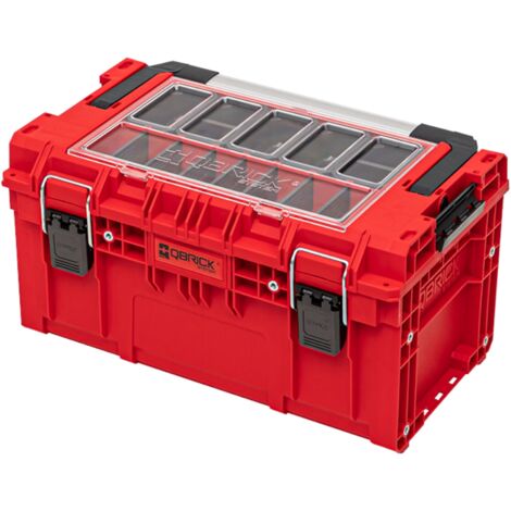 Qbrick System PRIME Toolbox 250 Expert RED ULTRA HD Custom mit Organizer stapelbar 535 x 327 x 277 mm 26 l IP66 mit 5 Inlays und 10 Trennwänden
