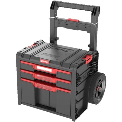 Qbrick System PRO Cart 2.0 Plus Drawer 3 boîte mobile sur roulettes 520 x 415 x 660 mm 12 l 2x 4,5 l poignée télescopique double amovible