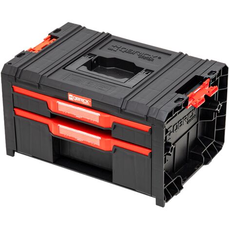 Qbrick System PRO Drawer 2 Toolbox 2.0 Expert stapelbar 450 x 310 x 244 mm 4,5 l 9,5 l IP54 mit zwei Schubläden 10 Inlays und 6 Trennwänden