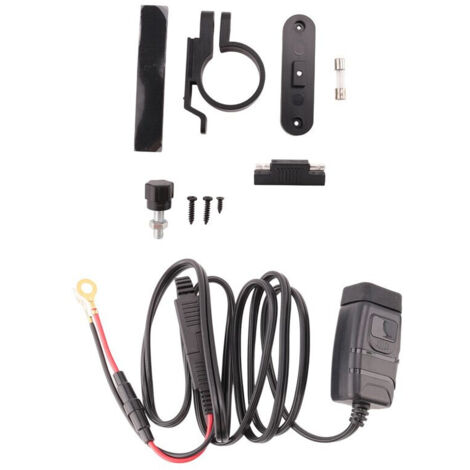 QC3.0 Moto USB + Type-C Chargeur Cellule éTanche Chargeur Rapide Autocycle Prise USB avec VoltmèTre Bleu