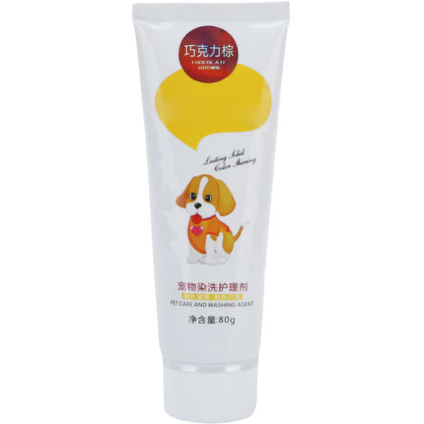 Qcwwy Gel de Teinture pour Poils d'animaux de Compagnie, Coloration Semi-permanente pour Animaux de Compagnie, Colorant de Qualité Alimentaire pour Chiens, Chiots(Chocolat Brun)