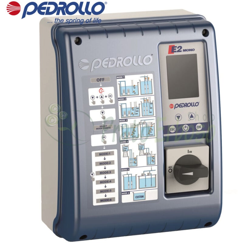 Pedrollo - e 2-MONO - Cuadro electrónico para grupo de presión monofásico de 18A