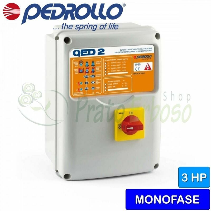 

Pedrollo - QED 2-MONO - Cuadro electrónico para electrobombas monofásicas de 3 HP