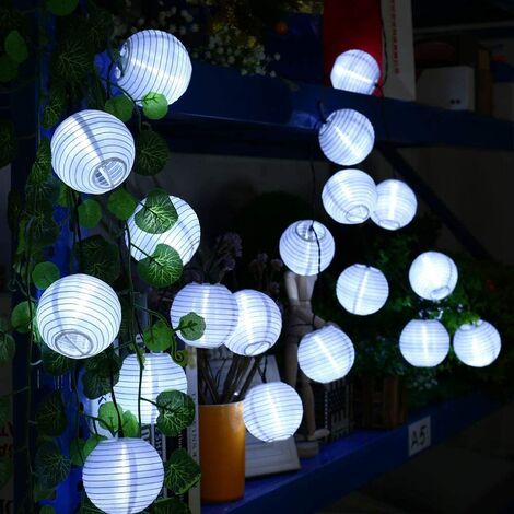 Noël Qedertek 10.15m Guirlande Lumineuse Intérieur Cordes 30 LED Lanterne Blanc Guirlande Lumineuse Décorative pour Mariage 