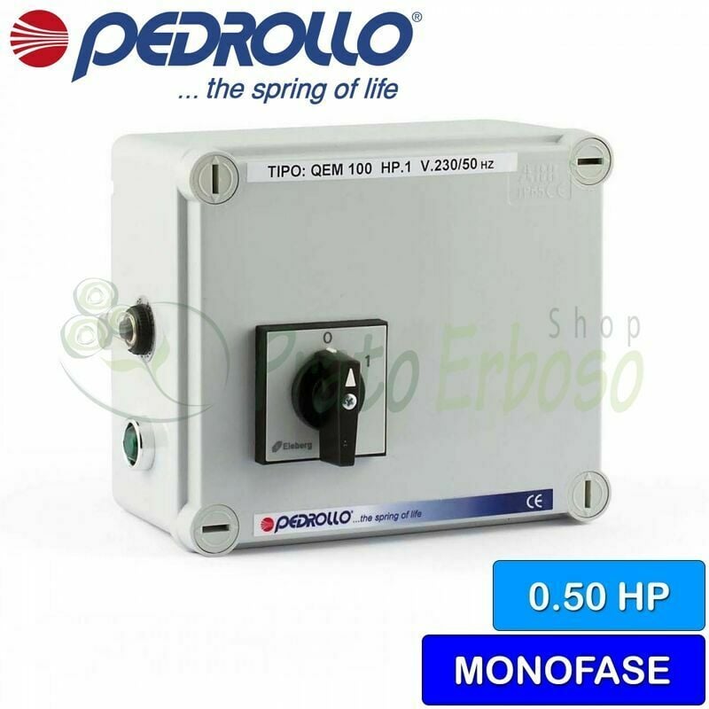 

QEM 050 - Cuadro eléctrico para electrobomba monofásica de 0,50 HP