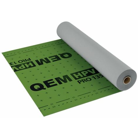 QEM – Ecran sous toiture HPV pare pluie 1,5m x 50mb (75m2) – Résistance à l'eau > 3000 mm H2O – Hautement perméable à la vapeur