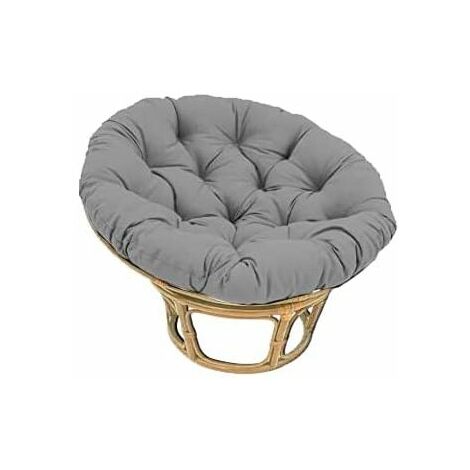 QEM – Fauteuil Papasan en rotin naturel – Coussin de 120 cm – Diamètre de base 100 cm – Confort optimal pour espaces de détente