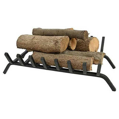 QEM – Porte bûches grille pour cheminée en acier – Dimensions 50x35.5 cm – Pour bois dur – Facile à manipuler et léger 5.5 kg