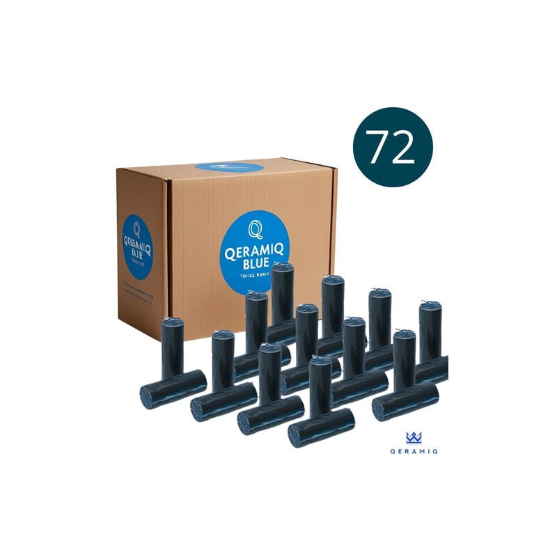 Qeramiq - Blue sticks toilettes - boîte - lot de 72 pièces - bleu