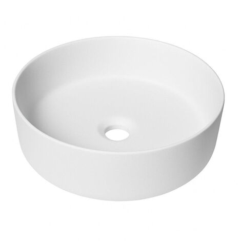 QeramiQ Dely vasque à poser - 36x36x12cm - sans trop-plein - rond - céramique - blanc mat