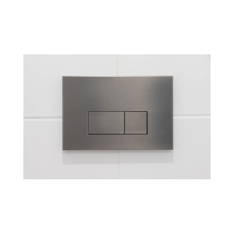 Push Plaque de commande DualFlush pour bâti-support Geberit UP320 Métal rectangulaire Gunmetal - Qeramiq