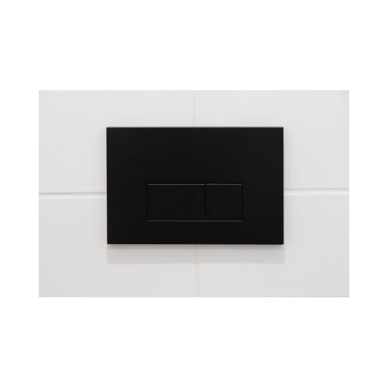 Push Plaque de commande DualFlush pour bâti-support Geberit UP320 Métal rectangulaire Noir mat - Qeramiq
