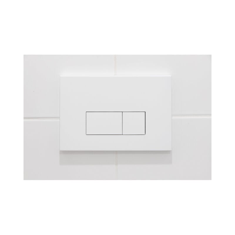 Push Plaque de commande DualFlush pour bâti-support Geberit UP320 Métal rectangulaire blanc mat - Qeramiq
