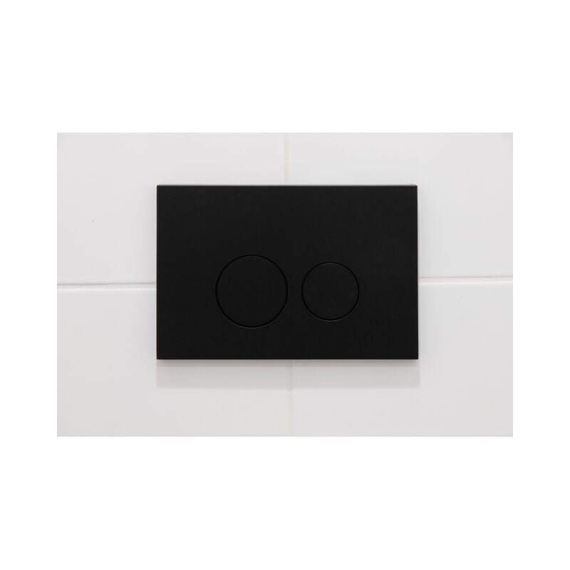 Push Plaque de commande DualFlush pour bâti-support Geberit UP320 Métal Rond Noir mat - Qeramiq