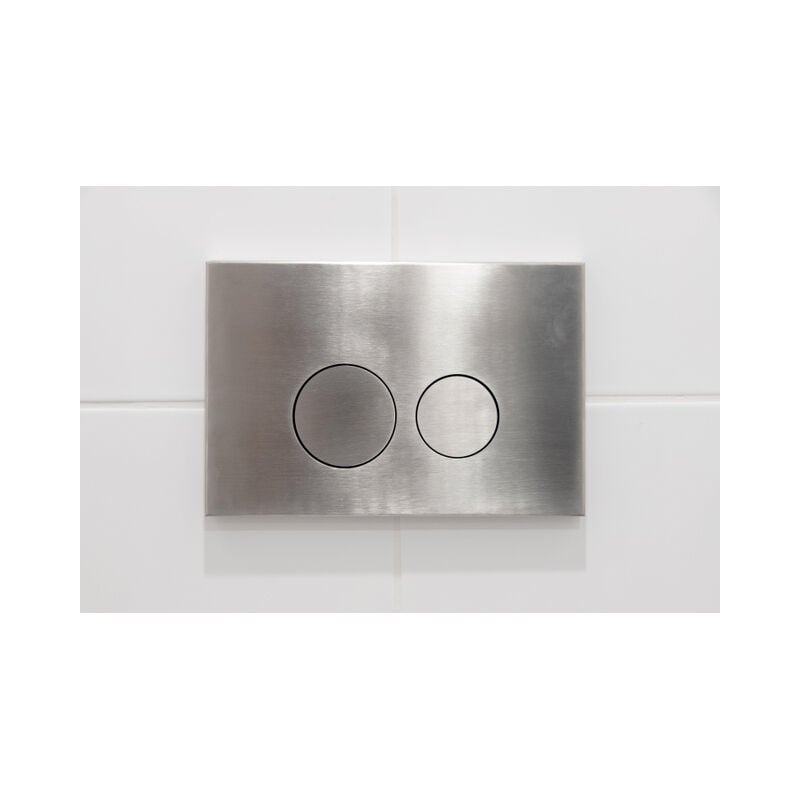 Push Plaque de commande DualFlush pour bâti-support Geberit UP320 Métal rond Steel - Qeramiq