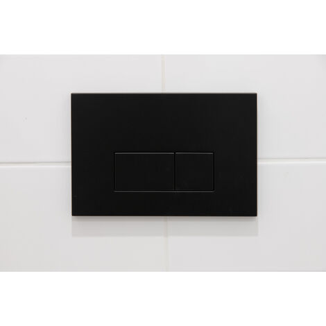 QeramiQ Push Plaque de commande DualFlush pour bâti-support Geberit UP320 Métal rectangulaire Noir mat