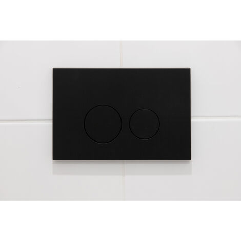 QeramiQ Push Plaque de commande DualFlush pour bâti-support Geberit UP320 Métal Rond Noir mat