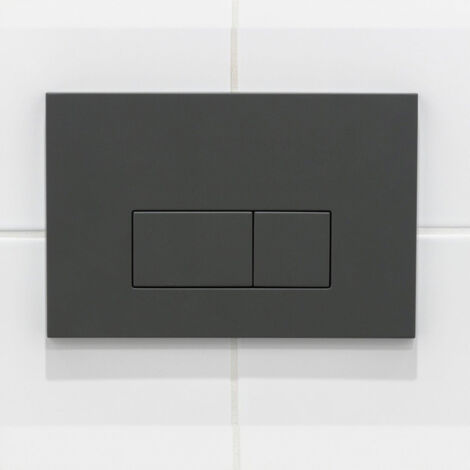 QeramiQ Push Plaque de commande - pour réservoir encastré Geberit UP320 - double chasse - boutons rectangulaires - plastique - anthracite mat