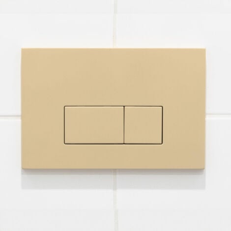 QeramiQ Push Plaque de commande- pour réservoir encastré Geberit UP320 - double chasse - boutons rectangulaires - plastique beige