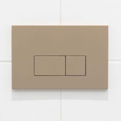 QeramiQ Push Plaque de commande - pour réservoir encastré Geberit UP320 - double chasse - boutons rectangulaires - plastique taupe