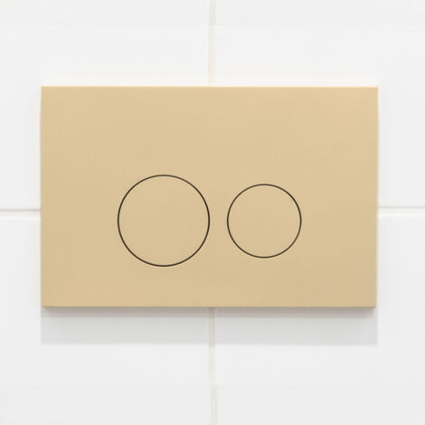 QeramiQ Push Plaque de commande - pour réservoir encastré Geberit UP320 - double chasse - boutons ronds - plastique beige