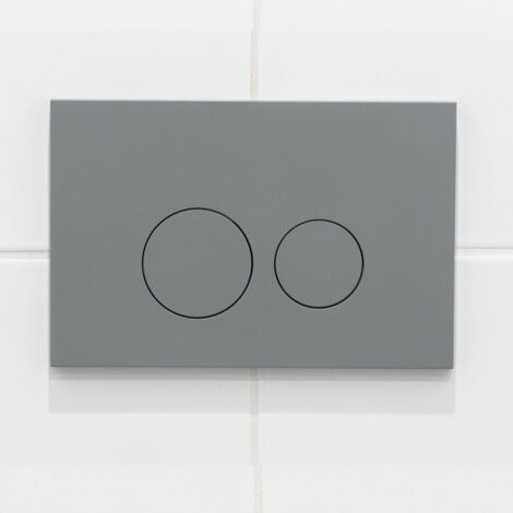 QeramiQ Push Plaque de commande- pour réservoir encastré Geberit UP320 - double chasse - boutons ronds - plastique gris clair