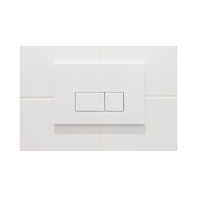 Push Plaque de déclenchement DualFlush pour bâti-support Geberit UP320 abs rectangulaire Blanc brillant - Qeramiq
