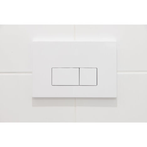 QeramiQ Push Plaque de déclenchement DualFlush pour bâti-support Geberit UP320 ABS rectangulaire Blanc brillant