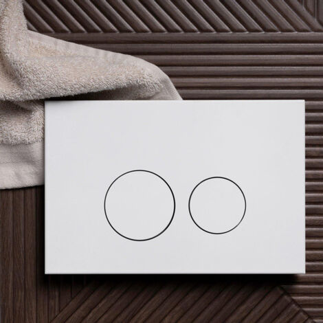 QeramiQ Push Plaque de déclenchement DualFlush pour bâti-support Geberit UP320 ABS Rond Blanc brillant