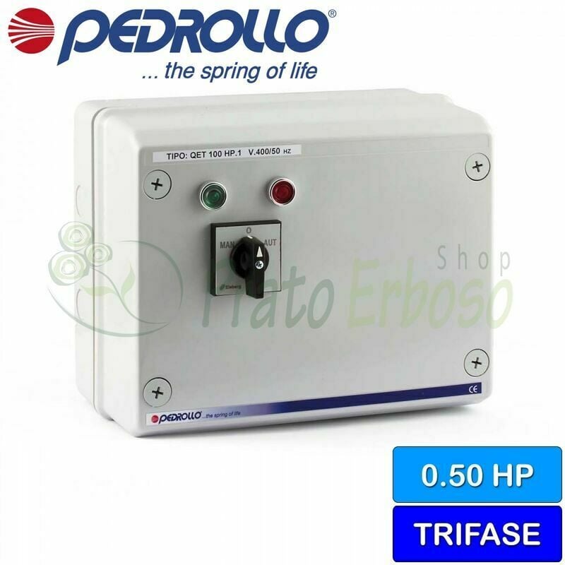 

Pedrollo - QET 050 - Cuadro eléctrico para electrobomba trifásica de 0,50 HP
