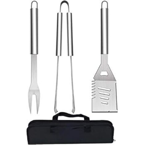 QH 3-teiliges BBQ-Grillwerkzeugset aus Edelstahl - Grillzubehör & Küchenutensilien