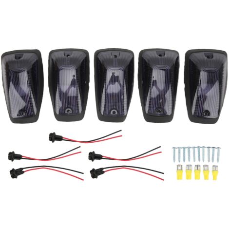 Qiilu 5er-Set Dachleuchten für Fahrerhäuser, 12V LED-Autodachleuchten, universelle Dachmarkierungsleuchten, obere Begrenzungsleuchten, Dachleuchten für SUVs, Pickups und Pickups, Kabinenkuppelleuchten