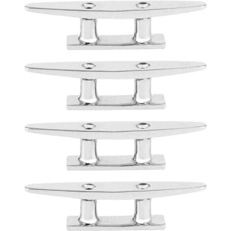 Qiilu Bootsklampe, 4-teiliges Edelstahl-Festmacherleinen-Set für Bootsdocks, 100 mm / 3,9 Zoll