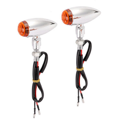 Qiilu Lot de 2 clignotants pour moto ampoule clignotant (coque argentée jaune) E8e653.