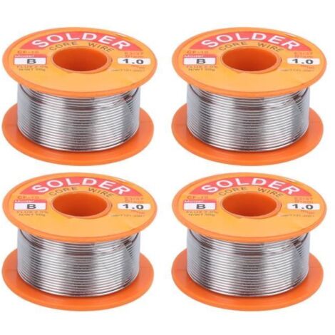 Qiilu soudure d\'étain 4pcs fil de noyau de soudure étain flux soudure soudure haute pureté bobine sans nettoyage 50g 1mm