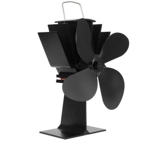 Qiilu ventilateur alimenté par la chaleur Ventilateur de poêle à bois pour cheminée à 4 lames muet