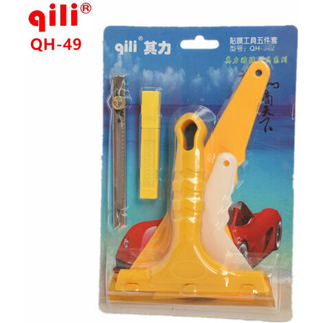 Qili-Película de vinilo para coche, QH-49 5 en 1, instalación de envoltura de pegatinas, herramientas de belleza, raspador resistente al calor