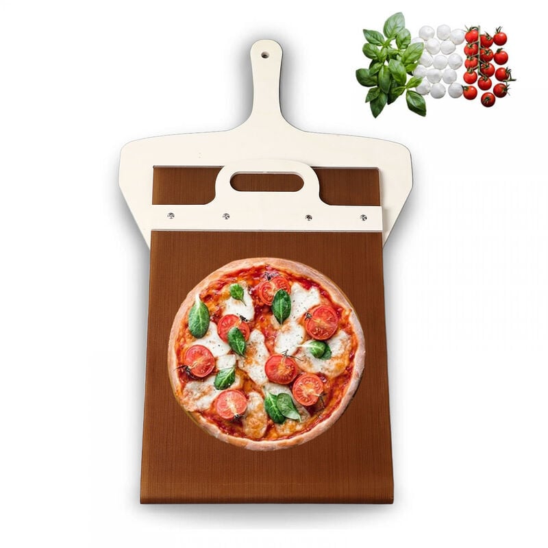 QiMeiTech Pala Pelle à pizza coulissante – La pelle à pizza qui transfère parfaitement la pizza – Pelle à pizza avec poignée pour four intérieur et