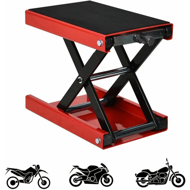 Briefness - 500kg Motorcycle Motor Bike Stand Scissor Lift Jack Workshop Heavy Duty Garage