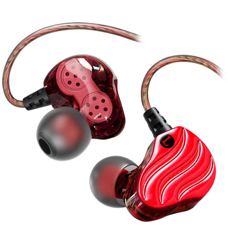 

KD4 Auriculares intrauditivos con cable Auriculares con conector de 3,5 mm Gancho para la oreja para telefonos inteligentes MP3, rojo - QKZ