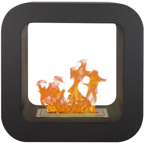 Qlima – Cheminée bioéthanol décorative – Acier noir satiné – Tige d'extinction de flamme incluse – Flamme durable pour espaces modernes - FFB4242