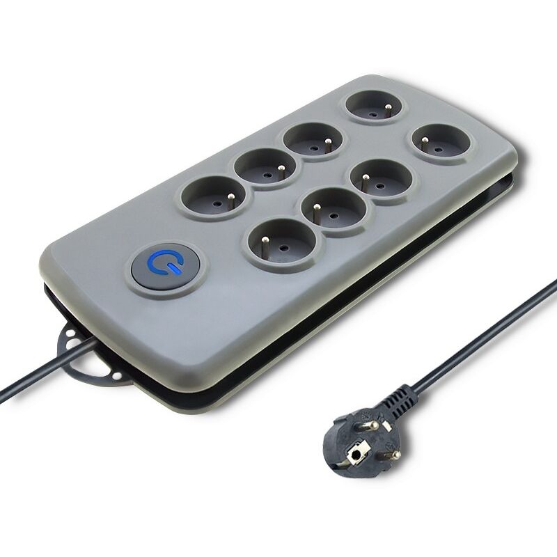 50162 protection surtension 8 sortie(s) ca 230 v 2,5 m gris - Qoltec
