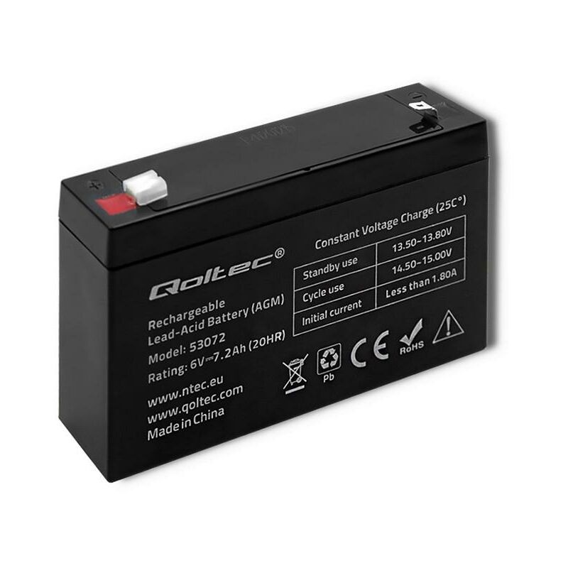 

Qoltec - 53072 agm battery | 6v | 7.2 ah