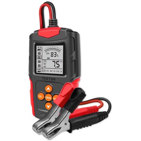 Qoltec Digitaler Batterietester mit LCD-Display  12V  24V  3Ah-200Ah