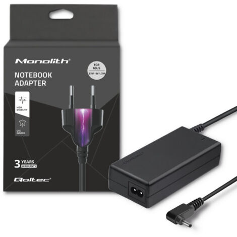 Qoltec Netzteil für Asus Laptop 33W  19V  1,75A  4,01,35  + Stromkabel
